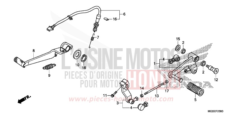 PEDALE de NC700S DCT GRAPHITE BLACK (NHB01) 2012